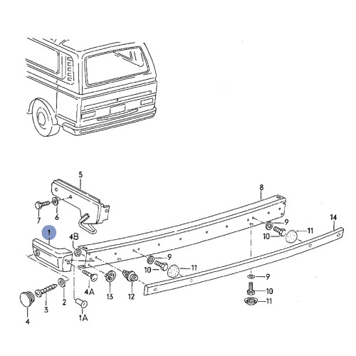 Bumper End Cap for Vanagon Metal Bumpers
