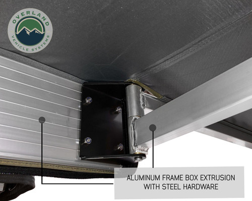 Strong corner bracket of OVS 270 Passenger Side Awning For Standard Height Vehicles