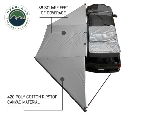 OVS Nomadic Awning 180 - For standard height vehicles installed on a vehicle overhead view