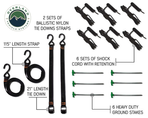 Package contents of OVS Nomadic Awning 180 - For standard height vehicles