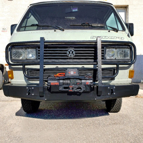 Twin Peaks Front Bumper Winch Mounting Kit mounted on a vanagon