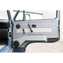 Grey metal rocky mountain westy door pocket installed in a VW Vanagon