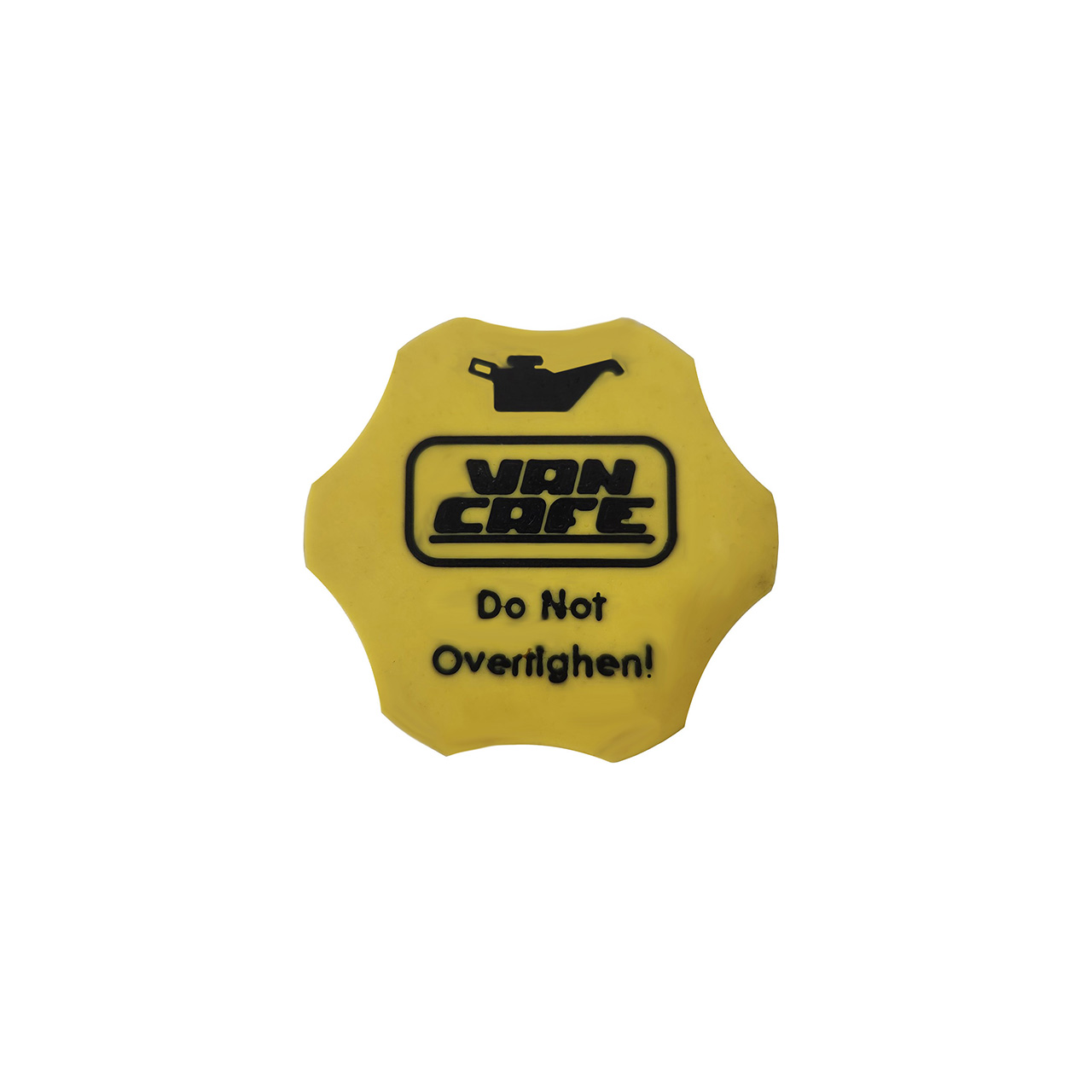 3D Printed Filler Neck Cap - Yellow ASA with Black ASA Logo