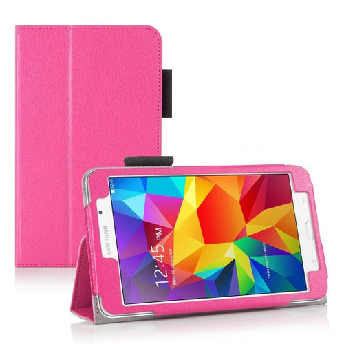 Pink Folding Smart Leather Stand Case for Samsung Galaxy Tab 4 7.0 7Â” Inch T230 T231