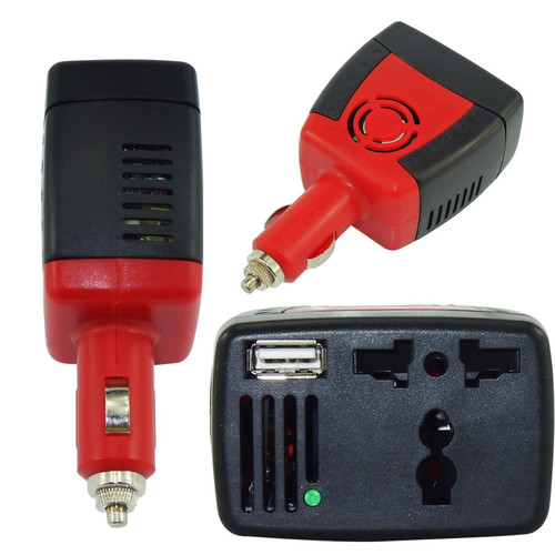 Power Inverter DC 12V to AC 220V Car Adapter USB Mobile Laptop Charger