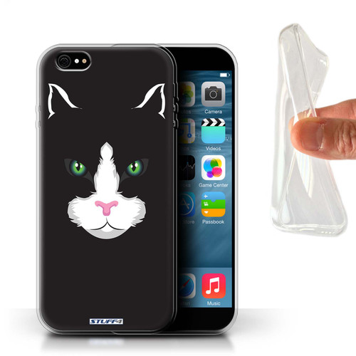 Protective Gel/TPU Case for iPhone 6+/Plus 5.5 / Animal Faces Collection / Black Cat
