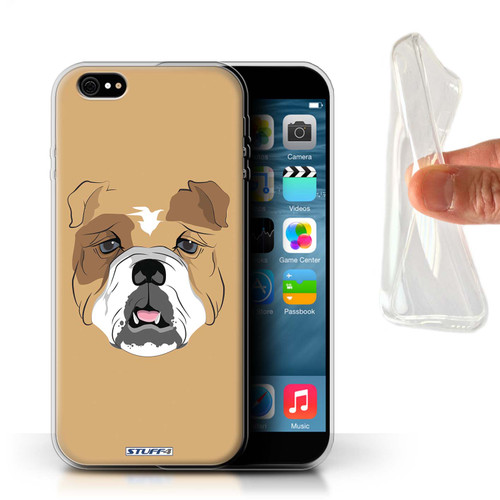 Protective Gel/TPU Case for iPhone 6+/Plus 5.5 / Animal Faces Collection / Dog/Bulldog