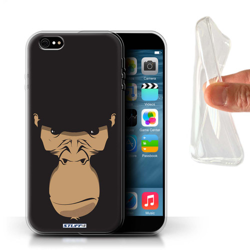 Protective Gel/TPU Case for iPhone 6+/Plus 5.5 / Animal Faces Collection / Gorilla/Chimp/Monkey
