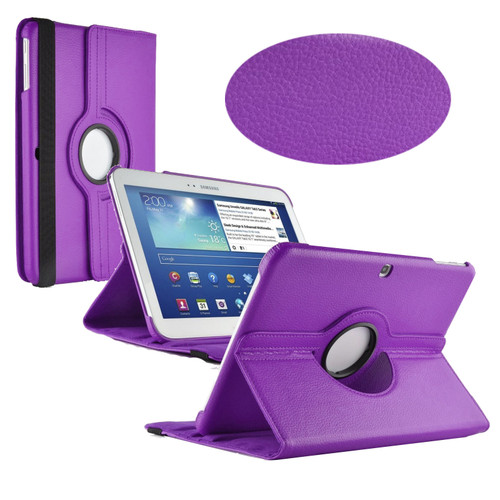 Purple PU Leather 360 Rotating Case for Samsung Galaxy Tab 3 10.1 (P5200/P5210)