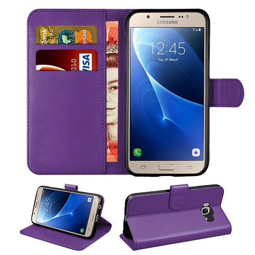 Samsung Galaxy J3  2018  Purple Flip Leather Wallet Card Holder