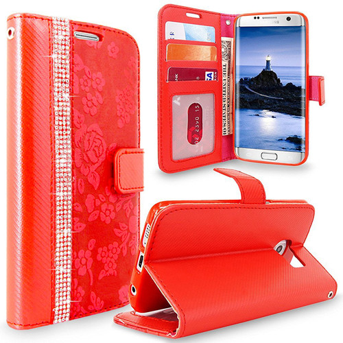 Samsung Galaxy J3 Magnetic Wallet Red Case