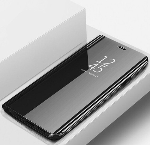 Samsung Galaxy Note 3 Black Leather Mirror Wallet  Stand Case