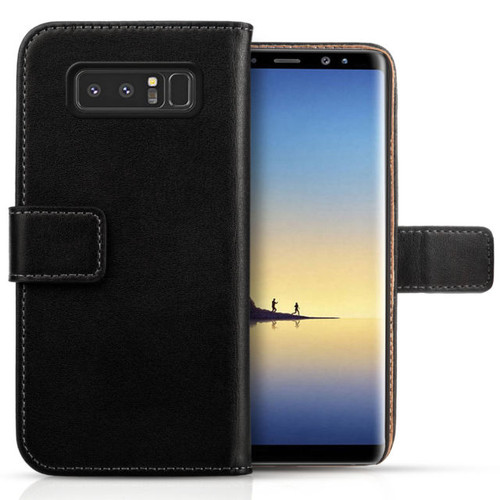 Samsung Galaxy Note 8 Flip Wallet Leather Black Case