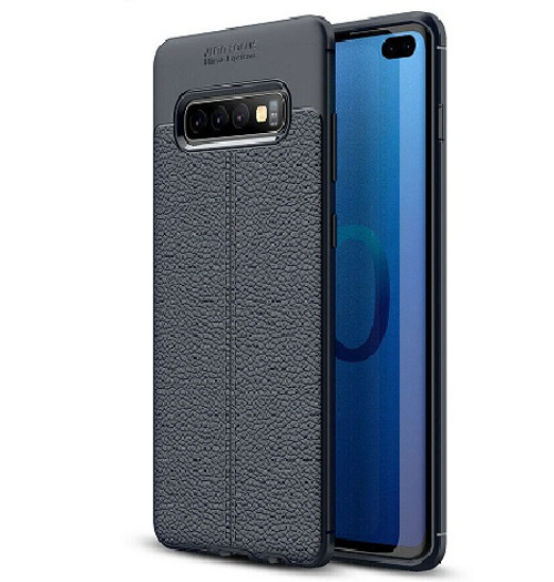 Samsung Galaxy S10 Plus Hybrid Leather Rubber Soft Slim Case