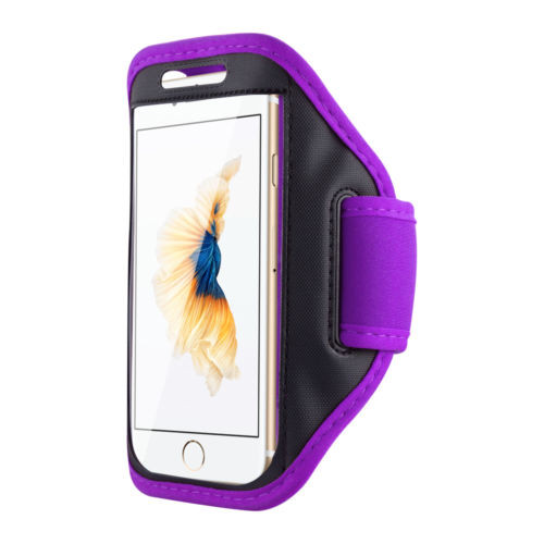 Samsung Galaxy S6 Sports Running Gym Armband Strap Case Cover - Purple