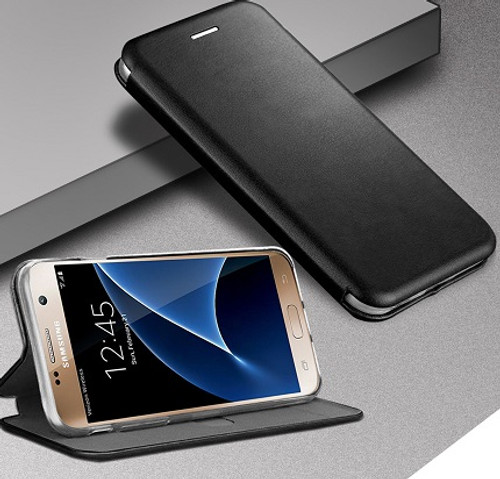 Samsung Galaxy S7 Black Smart Luxury Leather Wallet Case