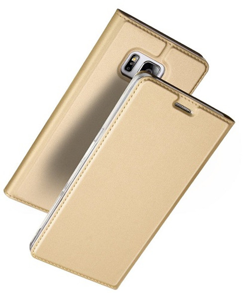 Samsung Galaxy S8  Plus Luxury Ultra Thin Leather Flip Card Holder Case- Gold