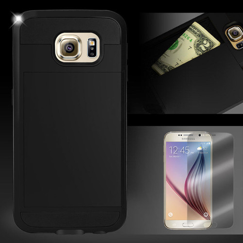 Samsung Galaxy S8 Card Pocket Slim Hybrid Case -Black