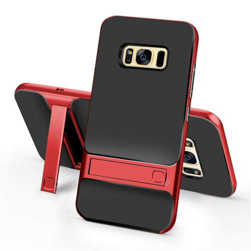 Samsung Galaxy S8 TPU Shockproof Stand Back Case Red