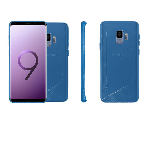 For Samsung Galaxy S9 blue  Silicone Gel Phone Cover Shockproof Slim  Case