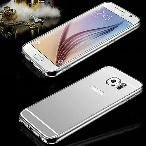 Samsung Galaxy S9 Aluminum Silver Metal Bumper Mirror Hard Back Case