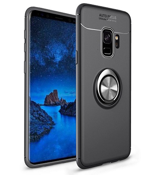 Samsung Galaxy S9 Metal Magnetic With Finger Ring Holder Black Case