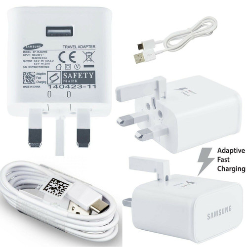 Samsung Galaxy White S10 S10 Plus Wall Charger Cable C-Type USB Charging Cable