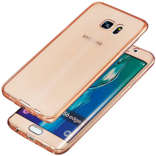 Samsung S6 Edge Shockproof 360 Silicone  Soft  Case Cover - Rose Gold