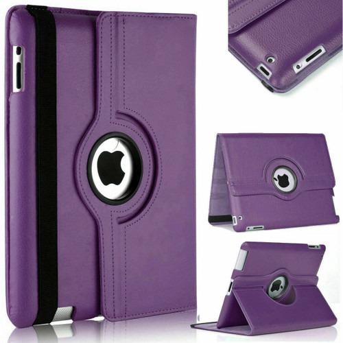 Apple iPad 10.2 (7th Generation) 2019 360 Purple Rotating Stand Case Cover