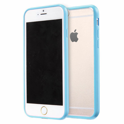 Apple iPhone 7 Plus Clear Transparent Back Hard Case TPU Silicone Bumper Cove Blue