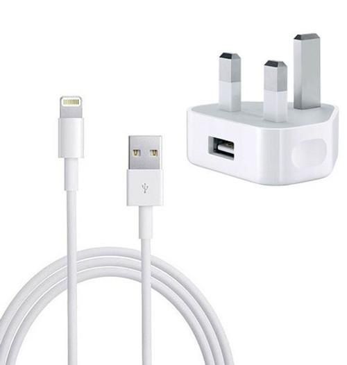 Apple Mains Charger and USB Lightning Cable iPhone 8 8Plus