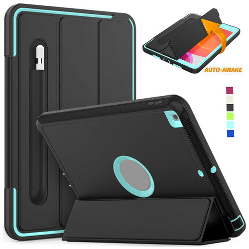 Black cycan iPad 10.2 2020 8th Gen Shockproof Tough Rugged Protective Cover Stand