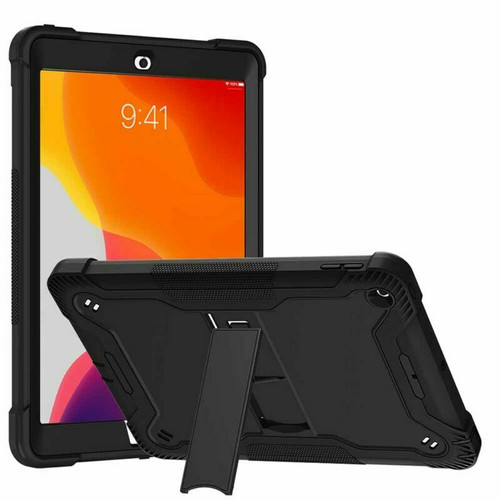 Black Heavy Duty Shockproof Rugged Case Cover Stand iPad 10.2 2020 8th Gen Shockproof Tough Rugged Protective Cover Stand