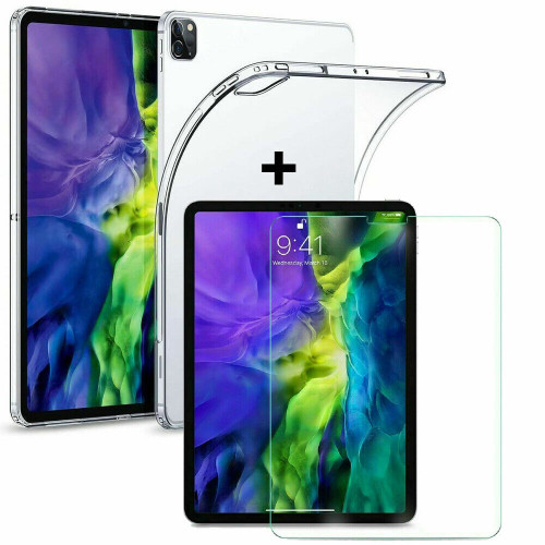 Tempered Glass Screen Protector Gel Case Cover for iPad Pro 11 2018 2020