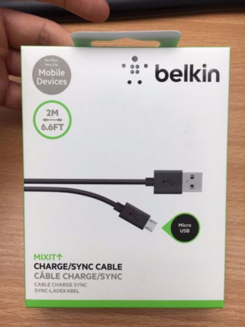 Black Genuine Belkin MixIt Micro USB ChargeSync Cable For Android Phone