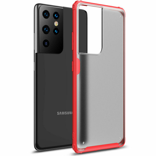 For Samsung S21 5G red  Premium Slim Tough Hard Back Case Cover