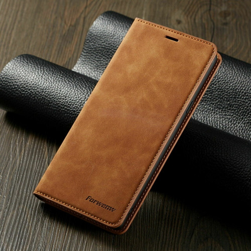 For Samsung S21 plus brown Leather Wallet Flip Case Card Stand Shockproof Cover