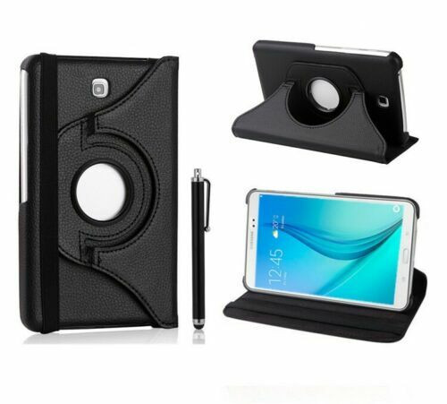 Black 360 Rotation Leather Case Stand Cover For Samsung Galaxy Tab E 9.6" SM-T560 T565