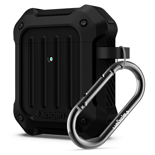 Black Spigen Tough Armor Case Designed for Apple Airpods Case Cover for Airpods 1 & 2