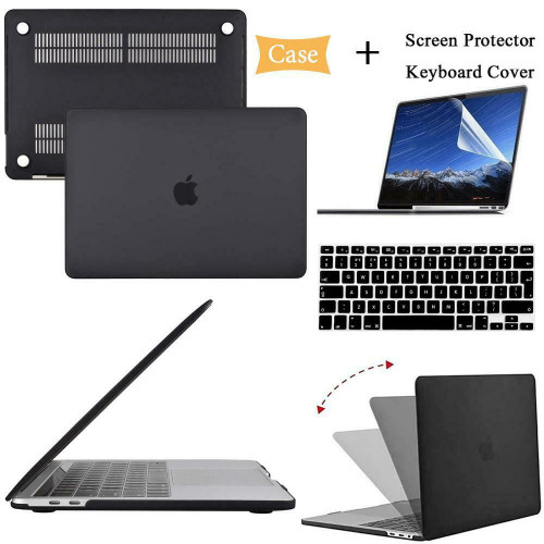 Black Hard Case Cover+keyboard Skin+Screen Protector For Apple MacBook pro 13inch A2338 M1 2020