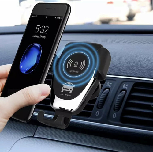 Qi Wireless Charger Car Phone Mount Holder Bracket For iPhone XR XS Samsung S9+