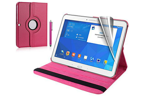 Pink 360 Rotating Flip Leather Stand Tab Case Cover Fit For Samsung Galaxy Tab 4 T530