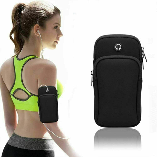 Black  iphone  11 pro  max Sports Mobile Arm Phone Holder Bag Running Gym Exercise key holder