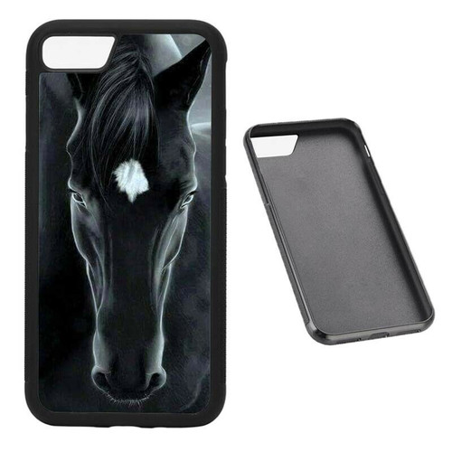 Beautiful Black Horse RUBBER phone case Fits iPhone 6 6s