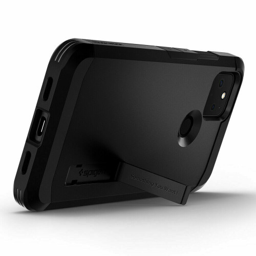 Google Pixel 4a 5G Case Spigen Tough Armor Shockproof Protective Cover - Black