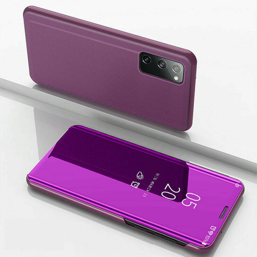 Apple iPhone  13 purple Clear View Mirror Stand Cover