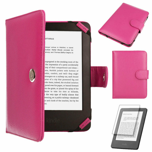 Pink for Amazon Kindle paper white 2019 Touchscreen Slim Leather Protective Flip Case Cover