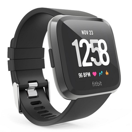 Fitbit Versa Replacement Silicon Black Large  Wristbands