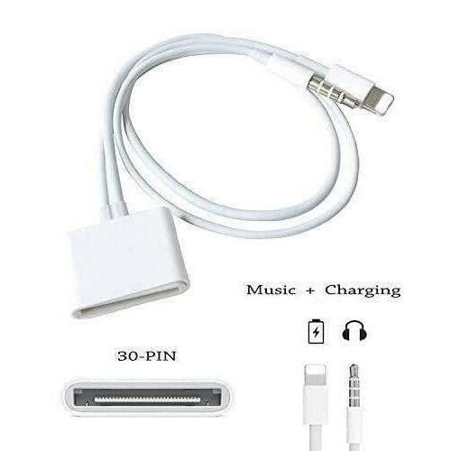 8Pin / Aux to 30Pin Dock Converter Adapter Cable for iPhone 5 6 7 X XR XS 11 Pro