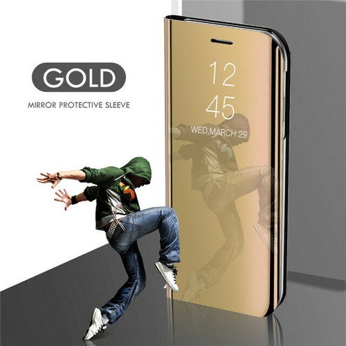 Samsung galaxy S22  Gold Smart View Mirror Flip Stand Phone Case
